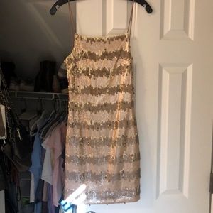 Black swan gold sequin dress